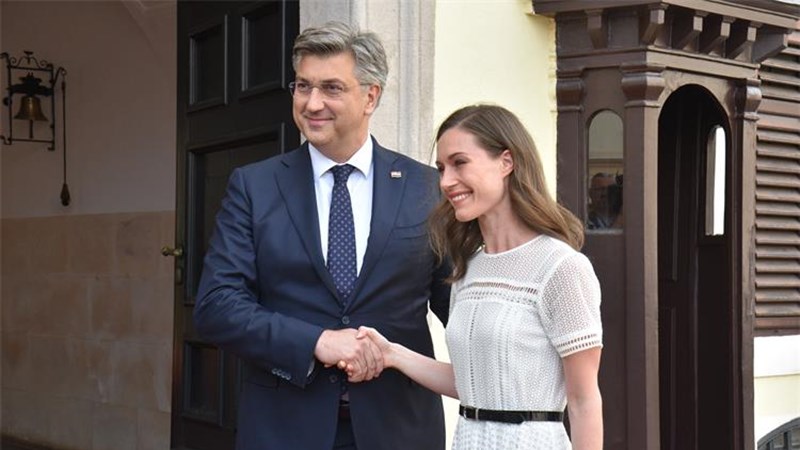 Plenković meets Marin, reiterates Croatia's support for Finland's NATO entry